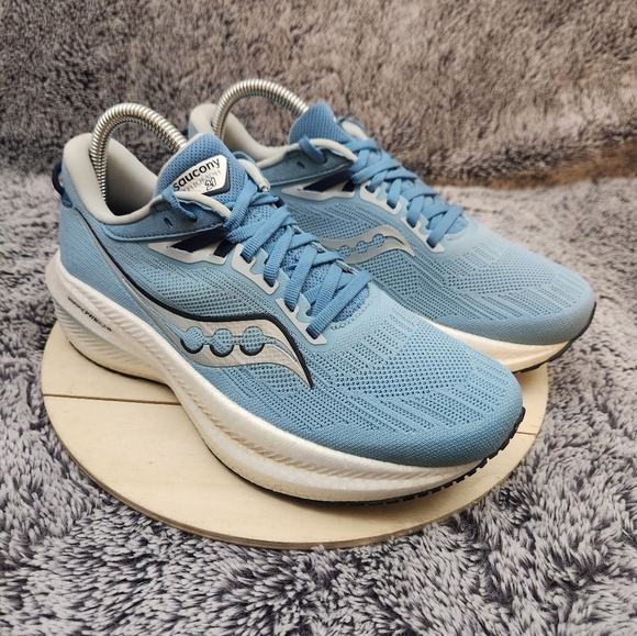 Saucony Shoes - Saucony Triumph 21 Bluelight Mauve Running Shoes Women's Size 7.5